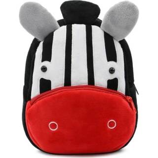 👉 Rugzak active kinderen peuters Kids 3D Animal Velvet Rugzakken Cartoon Kleuterschool Speelgoed Geschenken Schooltassen (Zebra)