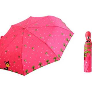 Parasol rood vinyl rose active kinderen Creatieve schattige cartoon volautomatische opvouwbare paraplu (rose rood)