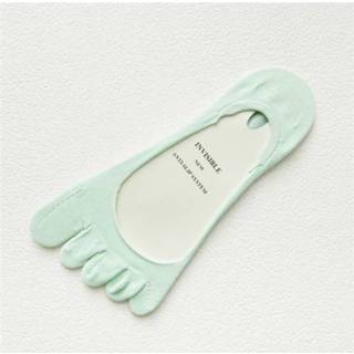 👉 Sokken groen antislip siliconen active vrouwen Dames zomer ondiepe mond vijfvinger teen (lichtgroen)