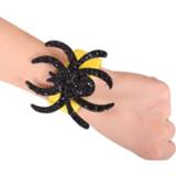 👉 Armband zwart active 25 STKS Halloween Pop Ring Ghost Festival Gift Feestdecoraties (Black Spider)