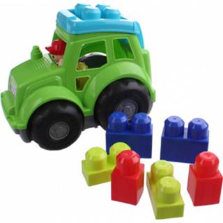👉 Bouwblok groen blauw Let's Play Tractor Met Bouwblokken 8-delig Groen/blauw 8719817353972