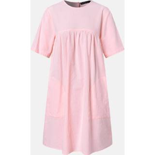 Dress cotton l vrouwen zwart Solid Color Button Casual