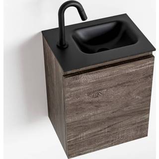 👉 Toiletmeubel bruin urban olan MONDIAZ 40cm dark brown. LEX wastafel rechts 1 kraangat 6017314936974