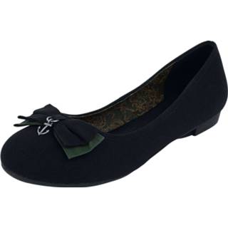 👉 Ballerina's zwart vrouwen hoofdmateriaa textiel Black Premium by EMP - Schwarze Ballerinas mit Schleife und Anker-Anhänger 4064854118652