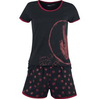 👉 Pyjama zwart vrouwen m EMP Stage Collection - Schwarzer kurzer mit Rockhand-Print 4064854108707