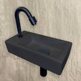 👉 Fontein I-Rhea Wiesbaden One Pack Mini-Rhea 36x18 cm links en Victoria toiletkraan, Quartz 8720365812569
