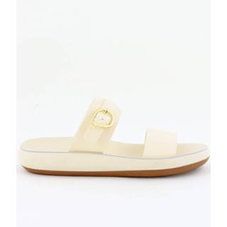 👉 Slippers goud damesschoenen vrouwen print Ancient Greek preveza comfort crème