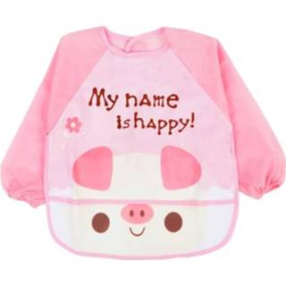 👉 Slab roze active baby's jongens meisjes Maaltijdkleed voor baby's, slabbetje en meisjes, slabbetje, waterdicht, maat: 0-3 jaar oud, stijl: schattig varken (roze)