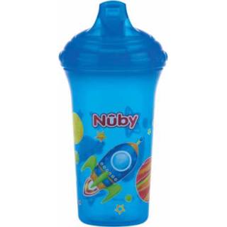 👉 Drink beker blauw meisjes Nûby lekvrije drinkbeker Color met motief 270 ml in aqua 5414959040744