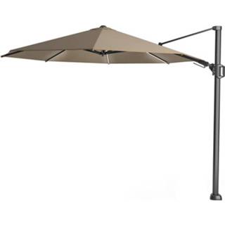 👉 Zweefparasol Platinum | Challenger T² Glow Ø350 cm Taupe 8717591777823