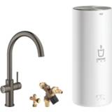 👉 Keukenkraan geborsteld hard graphite rood Grohe Red 1-gats duo m. c-uitloop L-size boiler brushed 30031AL1 4005176489143