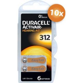 👉 Duracell gehoorapparaat batterijen - Type 312 - 10 x 6 stuks