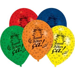 👉 Ballon multikleur Pegaso Ballonnen Faut Fêter çA All-over Print 8 Stuks 25 Cm 4003359301404