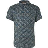 👉 Shirt digo blauw s male No Excess short sleeve all over printed indigo blue 8720151223296