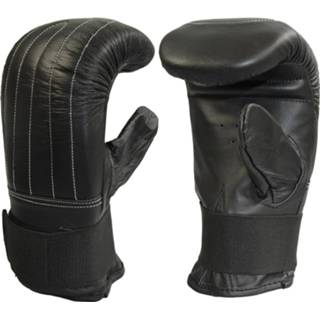 👉 Bokszakhandschoenen zwart elastische Bokszak handschoenen koeleder, volledig elastische, 4250788409960