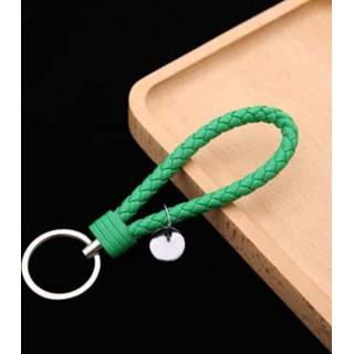 👉 Sleutelhanger klein active 100 stuks geweven lederen koord auto hanger baotou met rond stuk (donkere dreen)