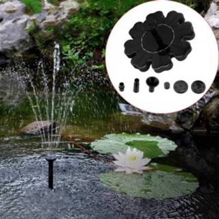 👉 Drijvende fontein zwart active Solar Petal Fountain vijver tuindecoratie (zwart)