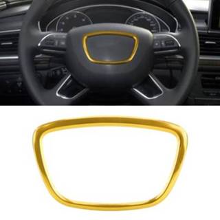 👉 Stuurwiel goud active Auto Ring Cover Trim Sticker Decoratie voor Audi (Goud)