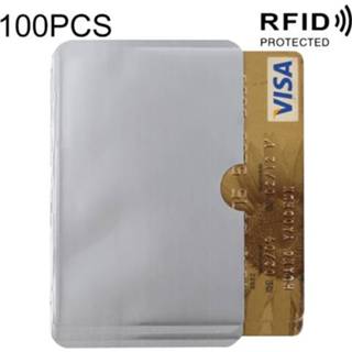 👉 Aluminiumfolie zilver active 100 STKS RFID Blokkeren Creditcard ID Bankkaart Case Kaarthouder Cover, Afmeting: 9,3 x 6 cm (Zilver)