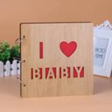 👉 Fotoalbum active baby's 2 STUKS 16 Inch Mahonie DIY Herdenkings Losbladige Creatieve Gift (I Lov Baby)