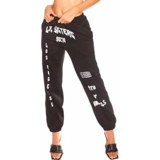 👉 Sweatpant materiaalmix l vrouwen zwart LA Sisters 90210