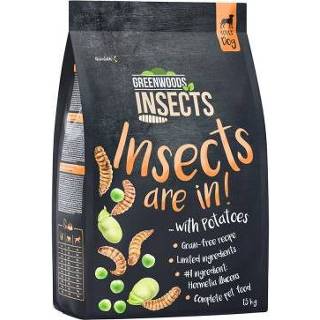 👉 Tuinboon 12kg Insects met Aardappel, Erwten en Tuinbonen Greenwoods Droogvoer Honden 4062911011373