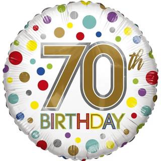 👉 Folie multi rond active ballon ECO 70 th Birthday 46cm