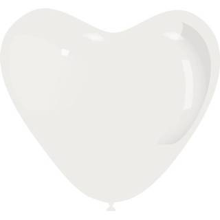 👉 Ballon wit latex hart standaard active ballonnen 30cm 10 st. - 7434050682641
