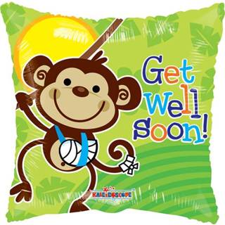 👉 Folie active ballon get well Monkey, 46cm