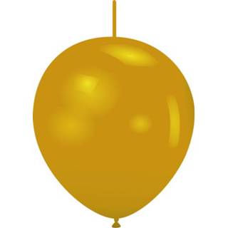 👉 Linkoloon goud latex link-o-loons metaal active ballonnen metallic 32 cm 25 st. - 7434050638600