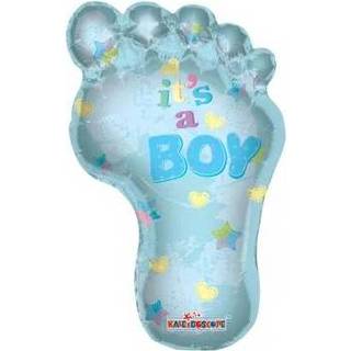 👉 Folieballon blauw folie active baby's baby voet (91 cm)