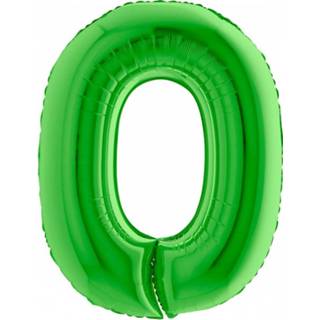 👉 Folieballon groen folie cijfer metaal active 0 100 cm - Donker 8019081470475