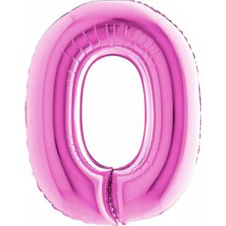 👉 Folieballon magenta folie cijfer metaal active 0 100 cm - Fuchsia 8019081018691