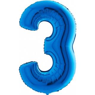 👉 Folieballon blauw folie cijfer metaal active 3 100 cm - Donker 8019081018202