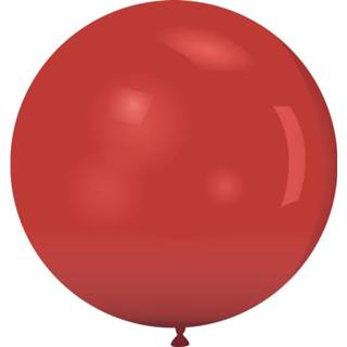 👉 Rood latex rond metaal active ballon metallic 75cm 1 st. - 7434050647640