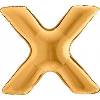 👉 Folieballon letter X 100 cm - Goud