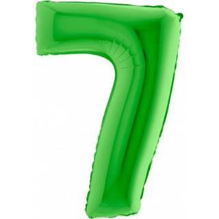 👉 Folieballon groen folie cijfer metaal active 7 100 cm - Donker 8019081470529