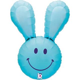 👉 Folieballon blauw konijn smiley (94cm)