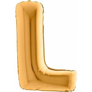 👉 Folieballon goud folie letters l metaal active letter 100 cm - 8019081016246