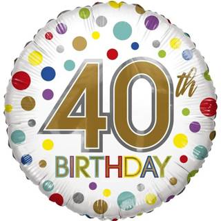 👉 Folie ballon ECO 40 th Birthday 46cm