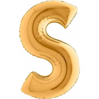 👉 Folieballon goud folie letters s metaal active letter 100 cm - 8019081016314