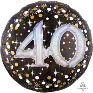 👉 Folieballon cijfer 40 3D effect met glitter (81 cm)
