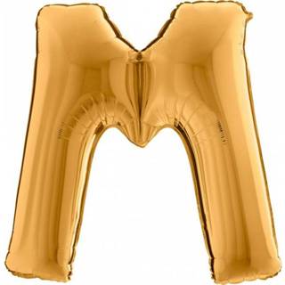 👉 Folieballon goud folie letters m metaal active letter 100 cm - 8019081016253