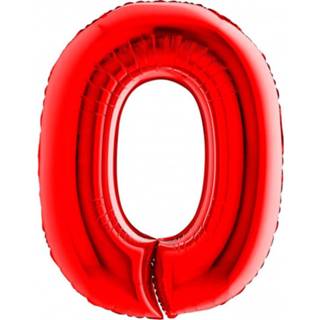 👉 Folieballon rood folie cijfer metaal active 0 100 cm - 8019081018370