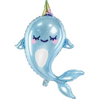 👉 Folie blauw holographic active ballon Narwhal 53x87 cm 5900779130104