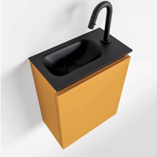 👉 Toiletmeubel urban MONDIAZ TURE 40cm ocher. EDEN wastafel links 1 kraangat 6017313971969