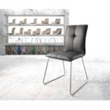 👉 DELIFE Eetkamerstoel Maddy-Flex zwart leder slipframe zwart