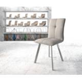 👉 DELIFE Eetkamerstoel Maddy-Flex mint stripes 4-poot ovaal roestvrij staal