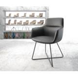 👉 Eetkamerstoel zwart leder DELIFE Pejo-Flex X-frame 4251919720879