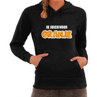 👉 Hoodie active vrouwen oranje zwarte fan / sweater met capuchon Holland supporter van EK/ WK voor dames